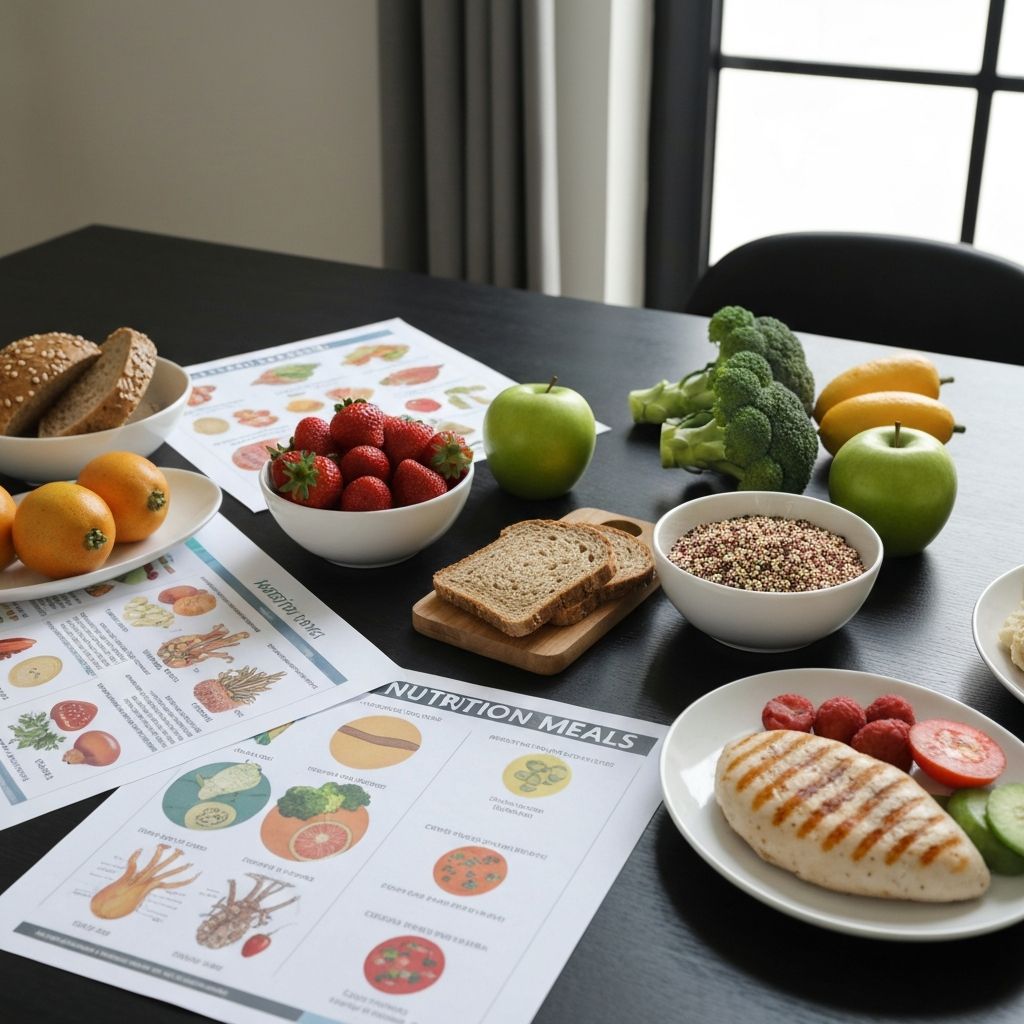 Nutritionist consultation materials and fresh foods